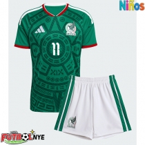Camiseta México Santiago Gimenez #11 Primera Equipación para niños Mundial 2026 manga corta (+ pantalones cortos)